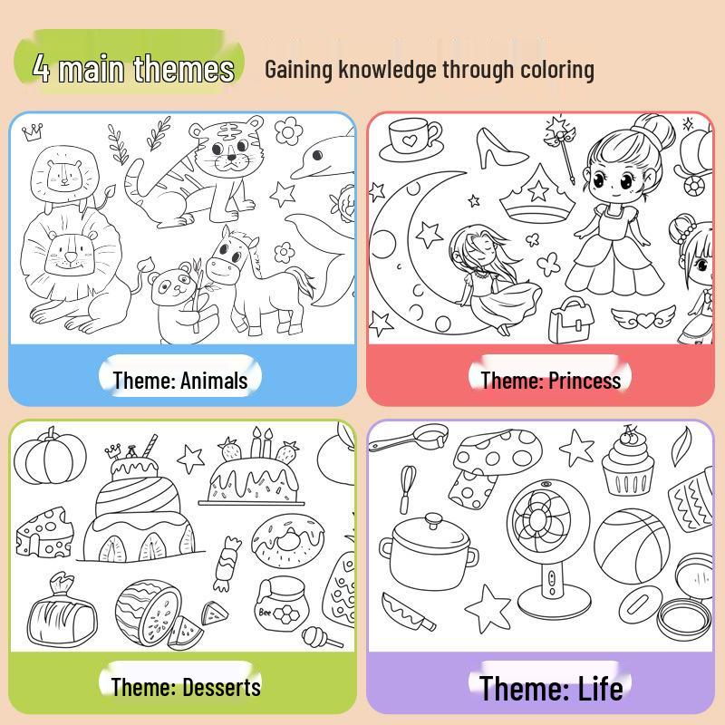 Детский скролл-бумага для рисования и раскрашивания 'Doodle Coloring Scroll Paper'