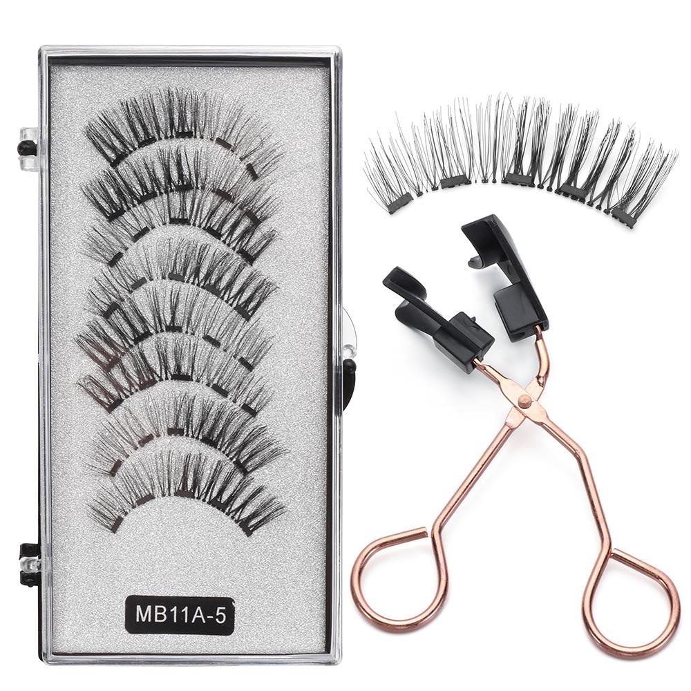 Многоразовые натуральные длинные ресницы без клея, магнитные ресницы, пять магнитов с аппликатором
