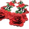 Red Roses Embroidery Flower Applique 29CM Sew On Patch Craft Supplies Rose Flower Patch