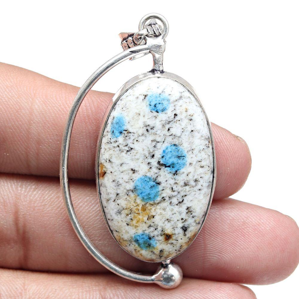 Necklace K2 Jasper Gemstone Handmade Gift For Her Silver Jewelry 2.25"