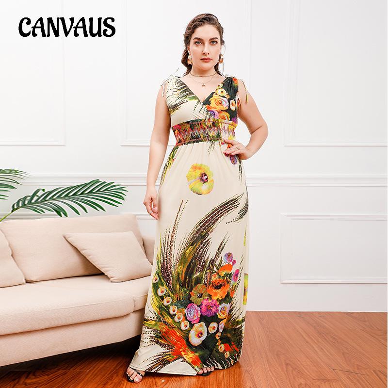 Летнее женское платье без рукавов в богемном стиле, пляжные платья больших размеров, длинные морские платья