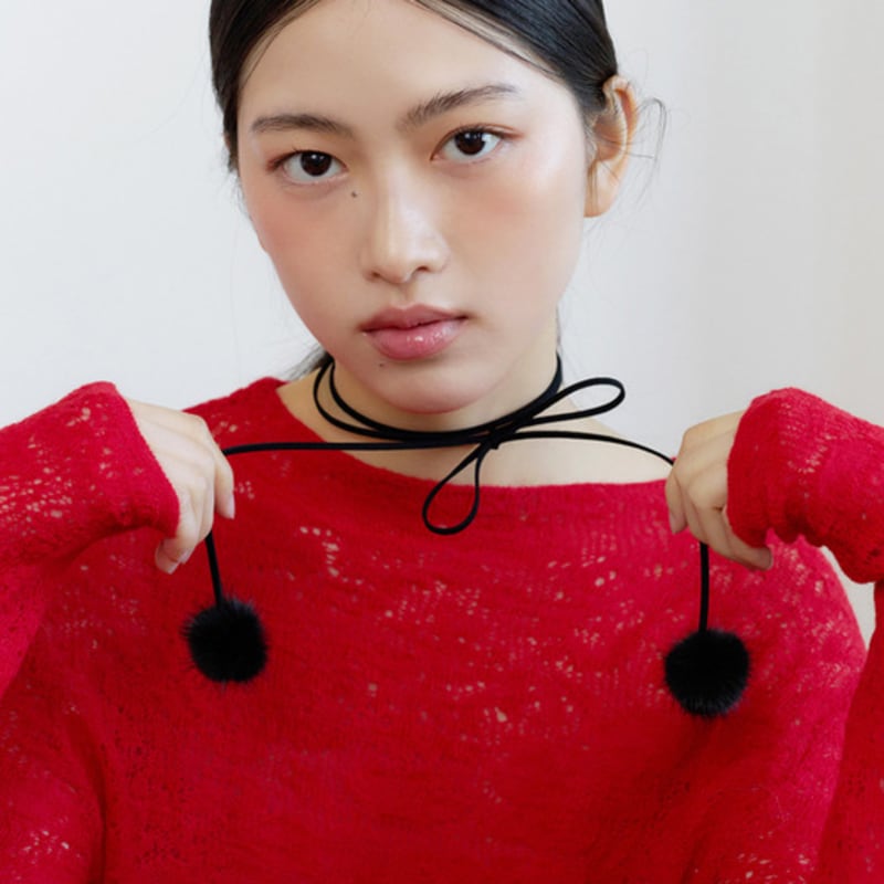 FANTASTIC PLANET mink suede string necklace