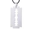 ZRM Jewelry Нержавеющая сталь Креативный мужской кулон-бритва Черный цвет Кожаная цепочка Ожерелье Оптовая продажа