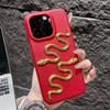 Gold Snake Leather Case for IPhone 13 11 15 12 14 16 Pro Max 16 Plus Phone Case Soft Protector Shockproof Silicone Cover