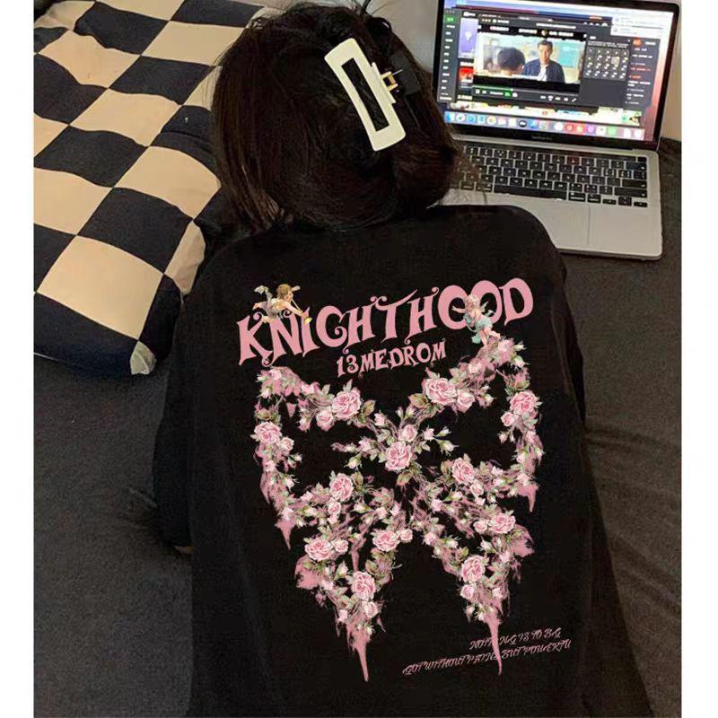 VEZFAA Женская мода повседневная однотонная блузка с принтом на лето и весну с коротким рукавом и круглым вырезом и рубашками