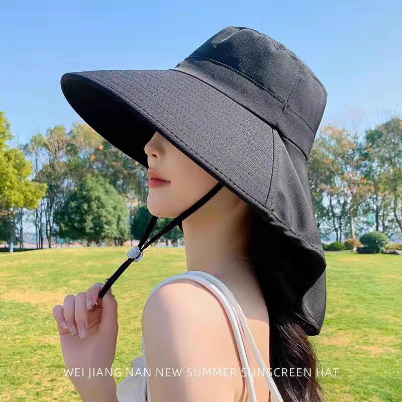 Hat Women's Summer Sun Hat Small Fresh Korean Edition Basin Hat Fashion Women's Sun Hat Sunscreen Beach Big Eaves Hat Tide