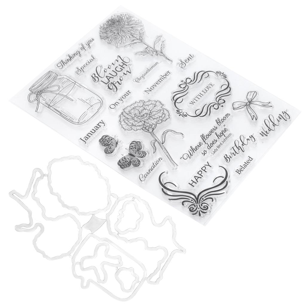  Clear Stamp Transparent Wishing Bottle Flower Pattern  HandMade Decoration