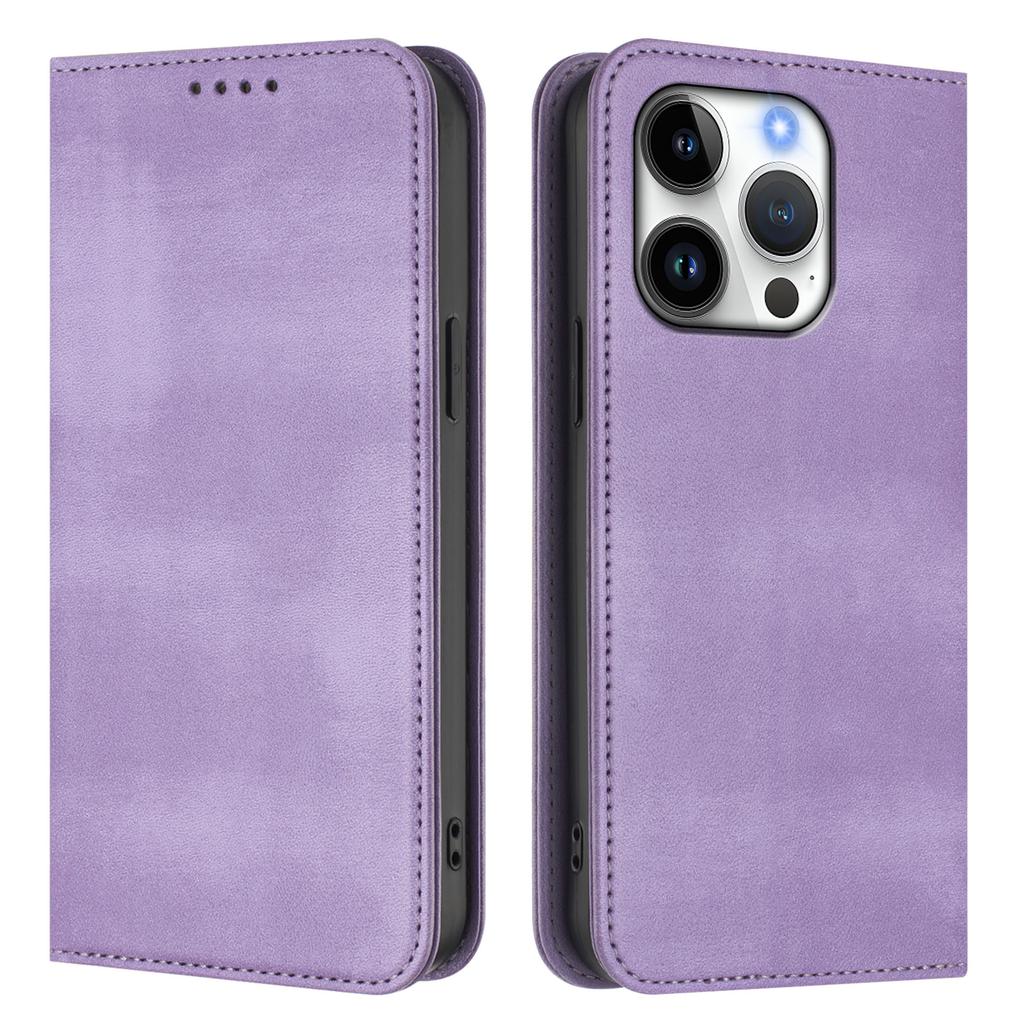 For iPhone 16 Pro Wallet Cases Retro Texture RFID Blocking Leather Phone Cover