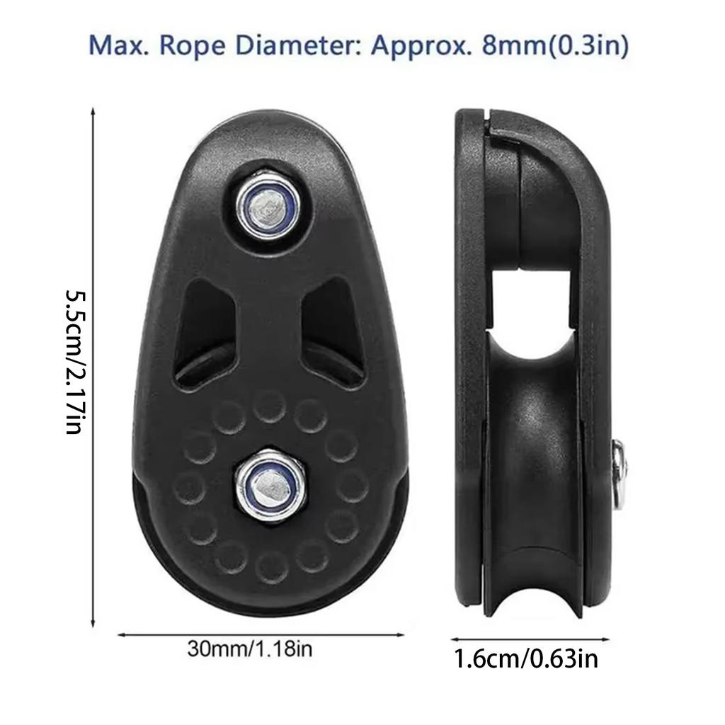 Plastic Kayak Pulley Block Sheave Block Slide Rail Anchor Trolley Sheave Water Sport Hardware for Kayak Canoe Boat