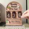 Деревянный годовой трекер чтения Отображает до 999 книг Дизайн с текстовой основой Прочная полка для книг Декорация Подарок для любителей книг