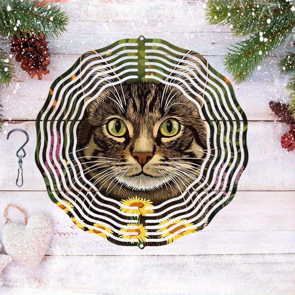 Металлический колокольчик ветра, садовый декор, дизайн енота, яркие цвета, не требует батареек, для патио, дома, для улицы, декоративный подарок