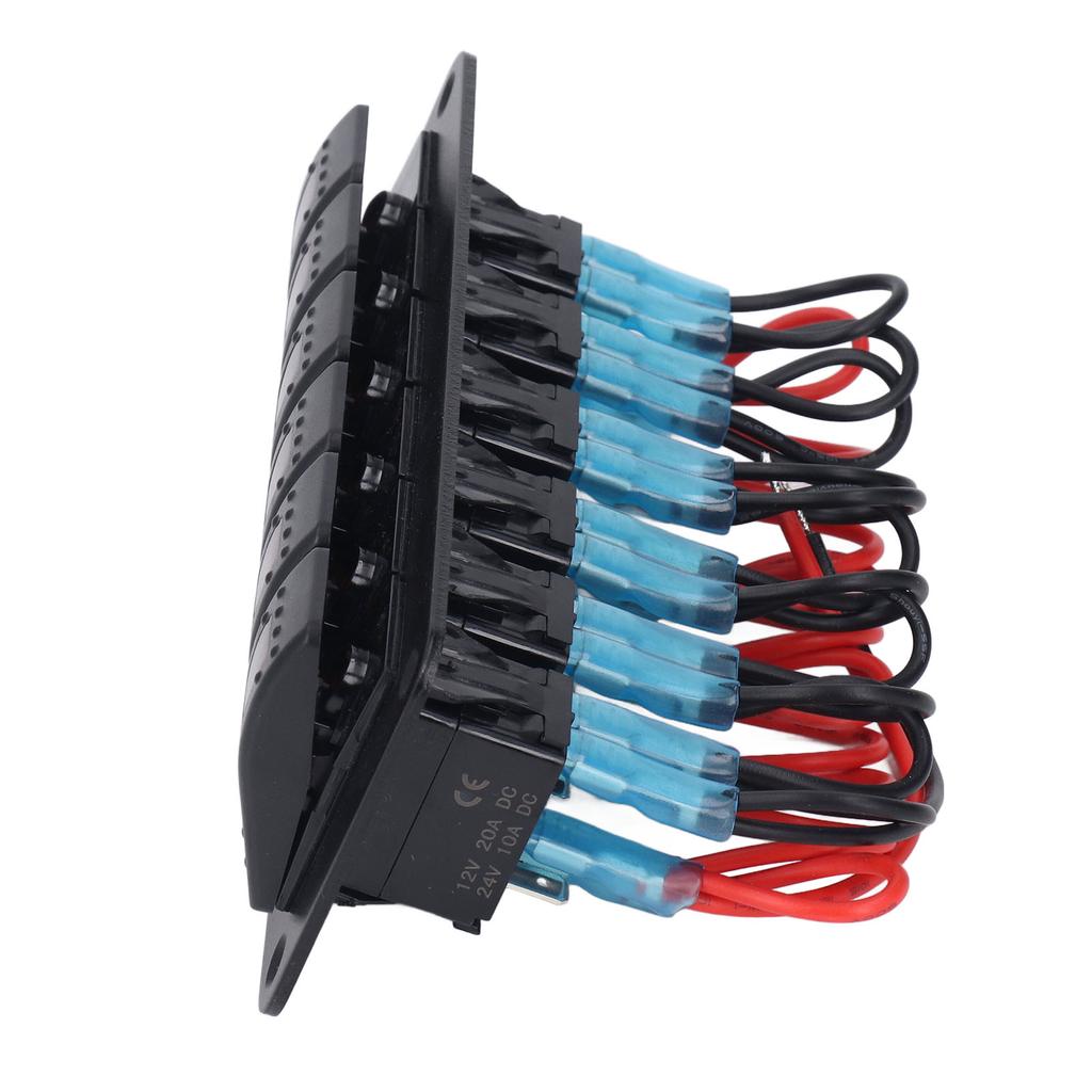 6 Gang Rocker Panel LED Backlit On Off Waterproof Circuit for Car RV Bus Marine Boat ATV UTV