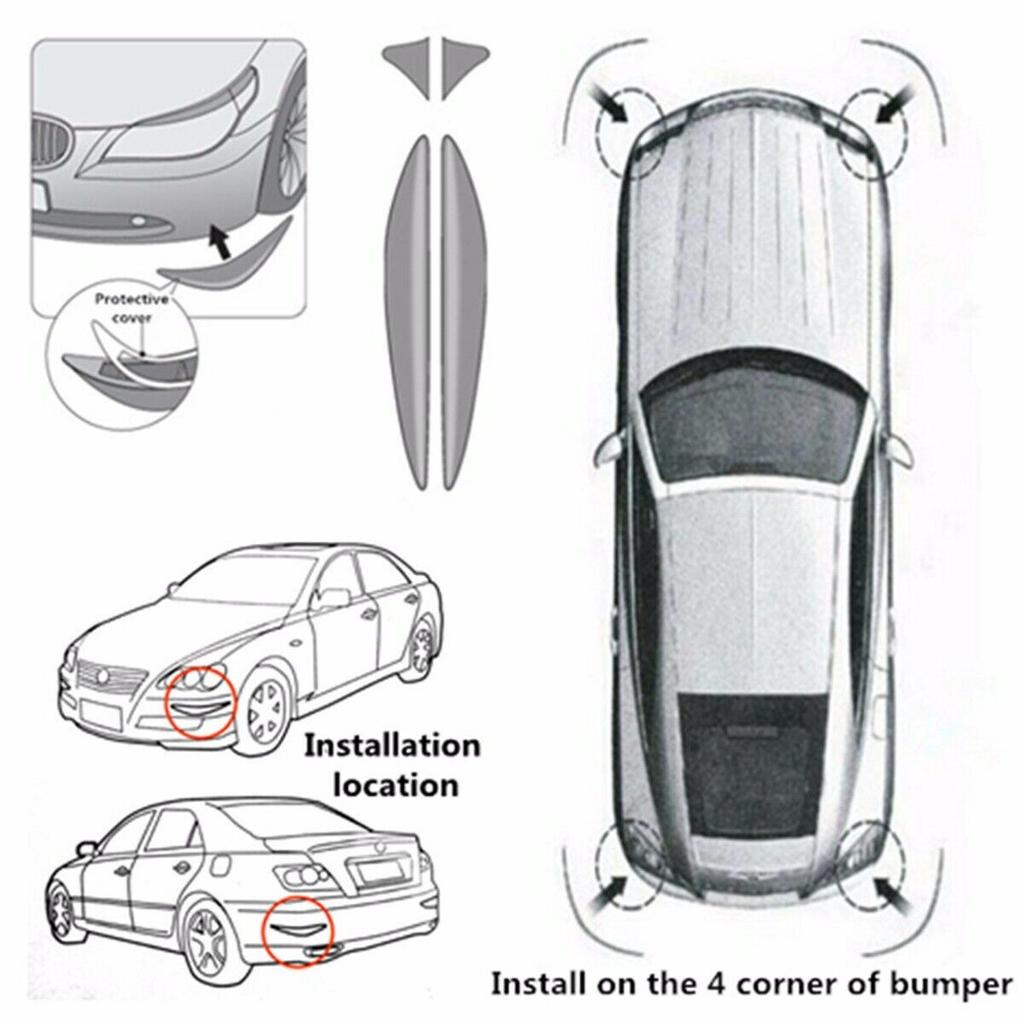 Auto Car Accessories Bumper Corner Guard Cover Anti Scratch Protector Sticker