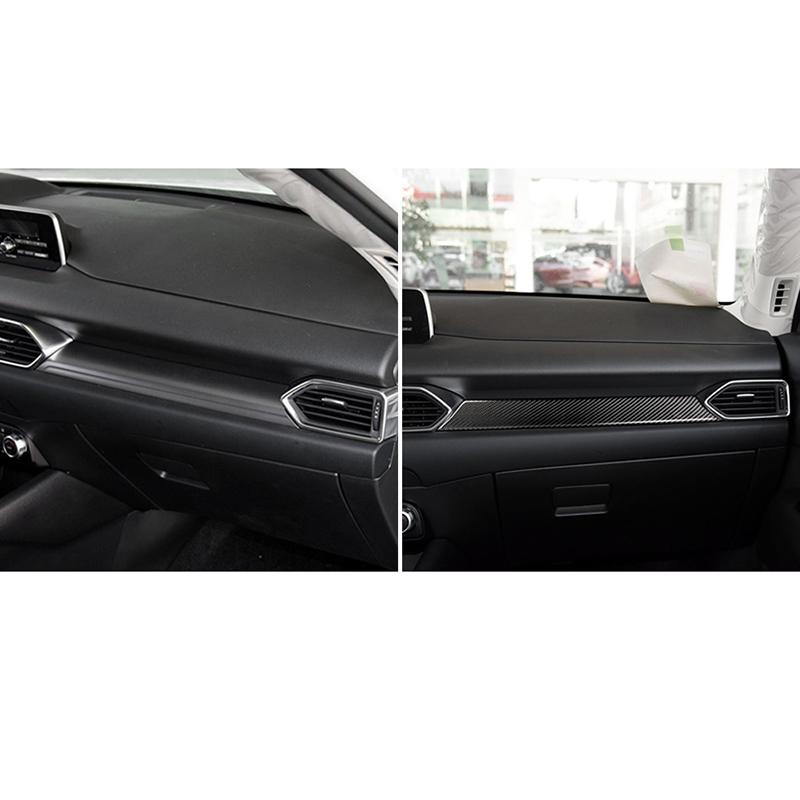 Для Mazda CX-5 2017-2018 1 шт. настоящее углеродное волокно второй пилот полосатая отделка приборной панели аксессуары для салона автомобиля салон автомобиля