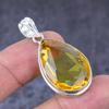 Citrine Gemstone Handmade 925 Sterling Silver Gift Jewelry Pendant 1.77" U8s25
