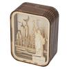 3D Wood Carved LED Night Light Innovative Wood Carved Table Lamp City Series Bedroom Ambient