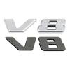 FCUI6 3D Chrome Black V8 Logo Letters Car Fender Emblem Badge Sticker For Mercedes Benz AMG GL ML SL 500 220 C63 S500 V8 Accessories