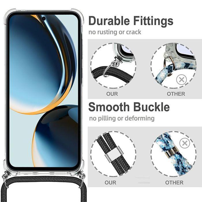 Coque pour Samsung Galaxy A36 5G - Antichoc avec Cordon Noir - BOOLING®