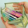 Портативная многофункциональная сумка для хранения канцелярских принадлежностей, офисное хранение, сетчатая сумка для ручек, прозрачная, большой вместимости, студенческая сумка для ручек