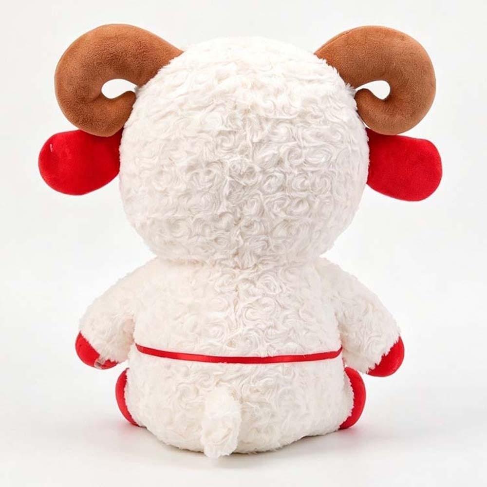Cute Fortune Lamb Doll Festive Stuffed Ram Toy New Year Mascot  Holiday Gift