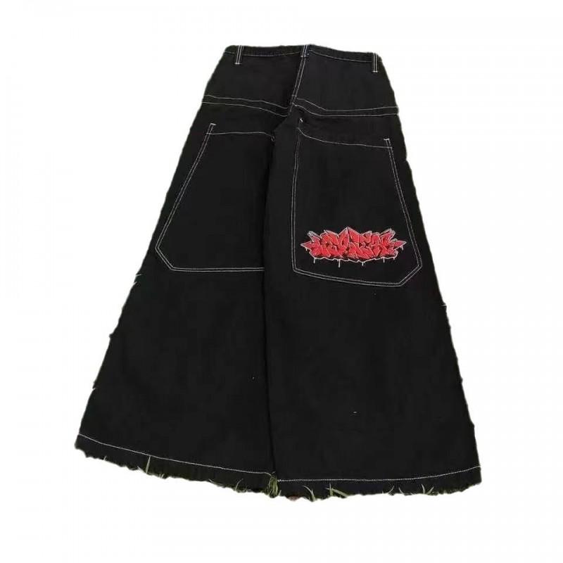 Джинсы JNCO свободного кроя Y2K Харадзюку Хип-хоп Винтажные Уличная одежда Широкие джинсовые брюки Мужские