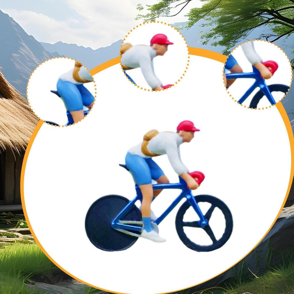 1/64 Велосипедист Смоляная Фигурка Езда Косплей Крошечные Люди Модель Поделки Для Кукольного Домика Пейзаж Пейзаж