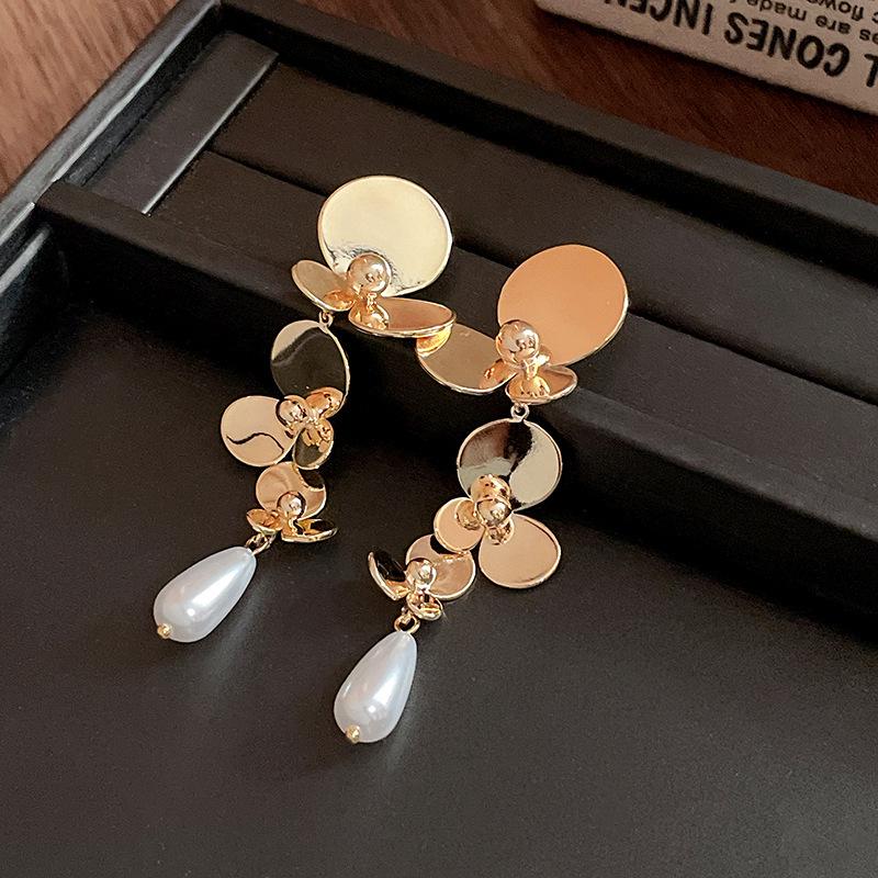 Винтажные серьги-кисточки 'Сердце и цветок из серебряной иглы'