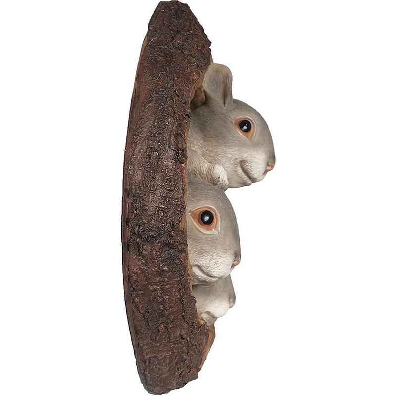 Садовая белка, обнимающая дерево, уличные статуэтки для дупла дерева, украшение в виде лица дерева