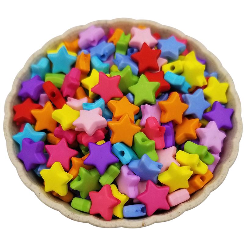 Товары для вечеринок для изготовления украшений Акриловые свободные бусины в форме звезды разноцветные аксессуары своими руками 50 шт 9 мм