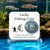 Счастливая монета для рыбалки с гравировкой на карточке «Рыбак ловит большую рыбу», коллекционная монета, талисман на удачу для любителя рыбалки, памятный жетон для рыболовов