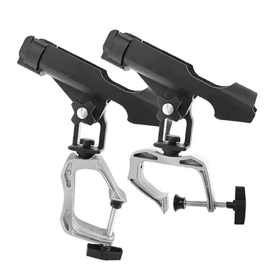 Boat Fishing Rod Holder 360-Degree Adjustable Rod Holder Large Clamp Opening Fishing Rod Racks Mount On Horizontal/Vertical Side Fishing Equipment