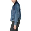 Levis FW22 Куртка джинсовая повседневная однобортная с лацканами и цветными блоками Женские куртки Синяя A0324-0005