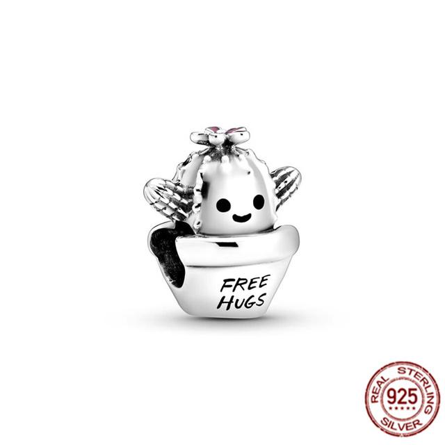 Очаровательная бусина подходит для оригинального браслета/серьг/ожерелья из стерлингового серебра 925 пробы, ювелирное украшение в виде гриба Нини, кролика, мудрой совы, лисы