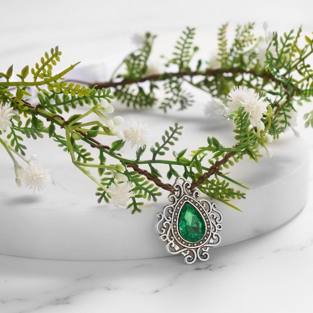 Косплей Эльфийский Головной Убор Костюм на Хэллоуин Лесная Цветочная Повязка на Голову Эльфийская Принцесса Тиара