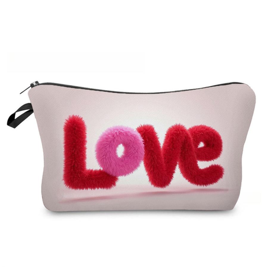 Женская косметичка с принтом Love для туалетных принадлежностей, органайзер для путешествий, 6968