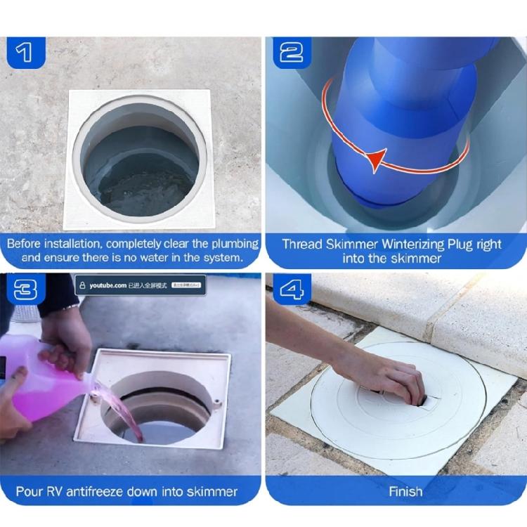 Multifuntional Pool Skimmer Winter Plug Skimmer Ice Guard Plastic Texture Ground Pool Accessory Skimmer Blowout Valves