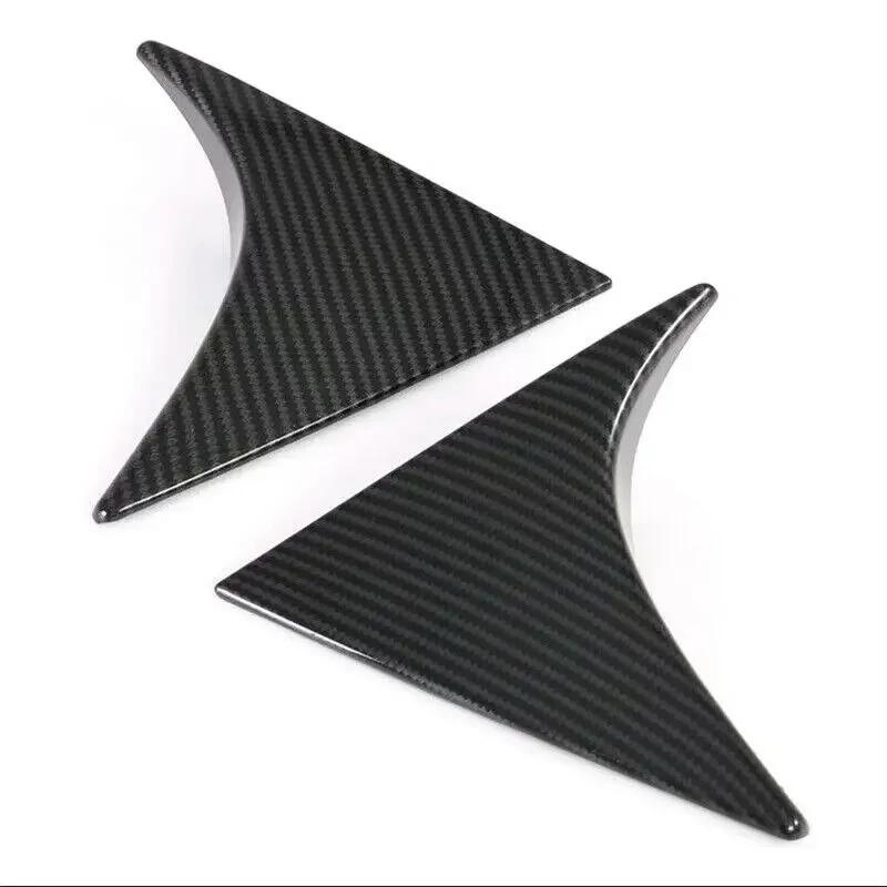 For Hyundai Tucson 2015-2020 2Pcs Car Rear Window Spoiler Wing Cover Trim ABS Carbon Fiber Style Silver Chrome Decor Accessories