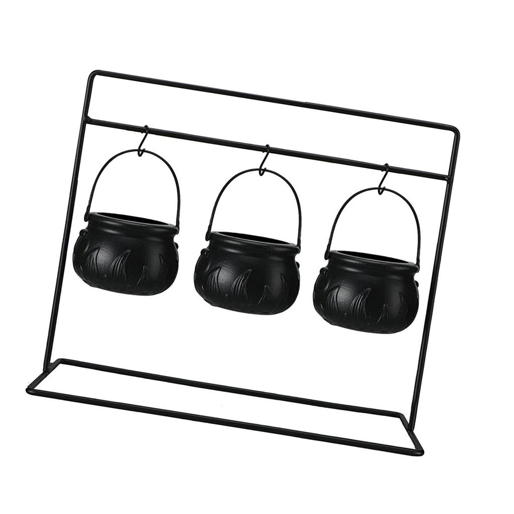 Pack Of 3/6/9 Halloween Witch Cauldron Candy Bowls With Metal Stands For Indoor Outdoor Party Tabletop Decorations