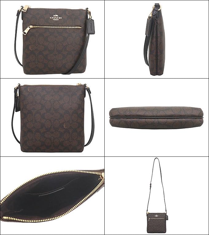 Coach Bag FCW325 CW325 Walnut X Black Signature Coated Canvas Leather Rowan File Bag Ladies [Coach] (Shoulder Bag) [Outlet Product] [Brand] [Item]