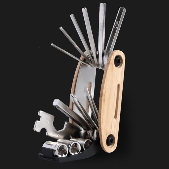 Инструмент для ремонта велосипеда Портативный складной 16-в-1 мультитул для велосипеда Сверхмощный металлический дорожный горный велосипед Костный ключ Инструмент для обслуживания велосипедных аксессуаров