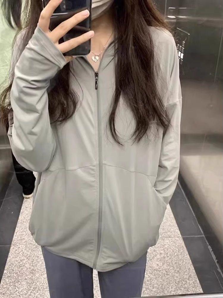Женская летняя куртка-кардиган с капюшоном из ледяного шелка для защиты от УФ-лучей, 2025