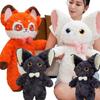 40cm-80cm Cartoon Animal Devon Cat Plush Doll Pillow Giant Strip White Black Devon Cat Fox Soft Plush Toy Home Decoration