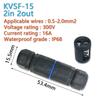 1pcs IP68 Waterproof Cable Connector Quick Connection KVSF-15 2 In 2 Out 2/3/4/5 Pin Electrical Terminal Adapter Wire Connector