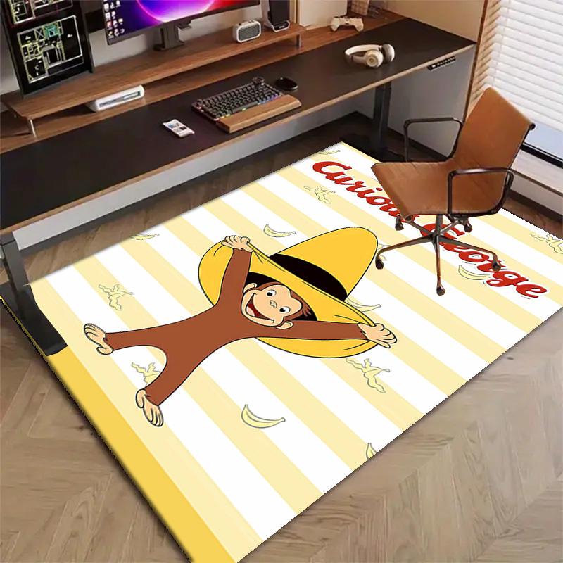 1pc Curious George Design Printed Area Rug Carpet for Bedroom Living Room Home Decor Rugs Mat Non Slip Mat Rug for Bedside