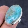 Натуральный ларимар ручной работы из серебра 925 пробы, кольцо, размер 7 l0y40
