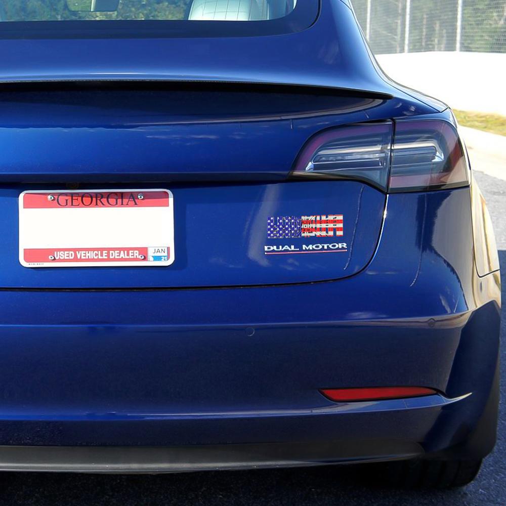 ELSUM1 3D Car Rear Trunk Fender Badge Sticker Decals For Tesla Model 3 Y S X 2021 Roadster Cybertruck Juguete Auto Accessories