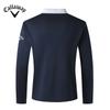 Callaway Новая мужская осенняя футболка-поло с длинными рукавами в европейском и американском стиле с лацканами, модная облегающая мужская футболка с цветными блоками