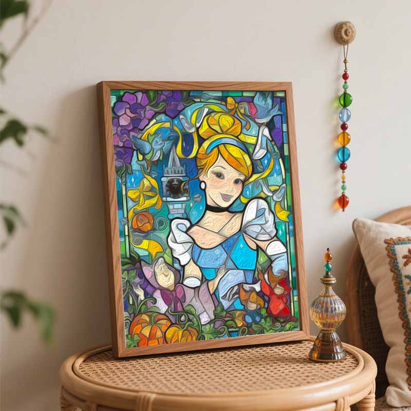 Disney Золушка витражная краска по номерам набор холст для рисования DIY картина декор дома painting настенное искусство ручная роспись ремесло подарок
