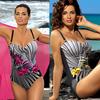 Women Sexy Swimsuit Summer Print Swimwear Beachwear Siamese Bikini Set