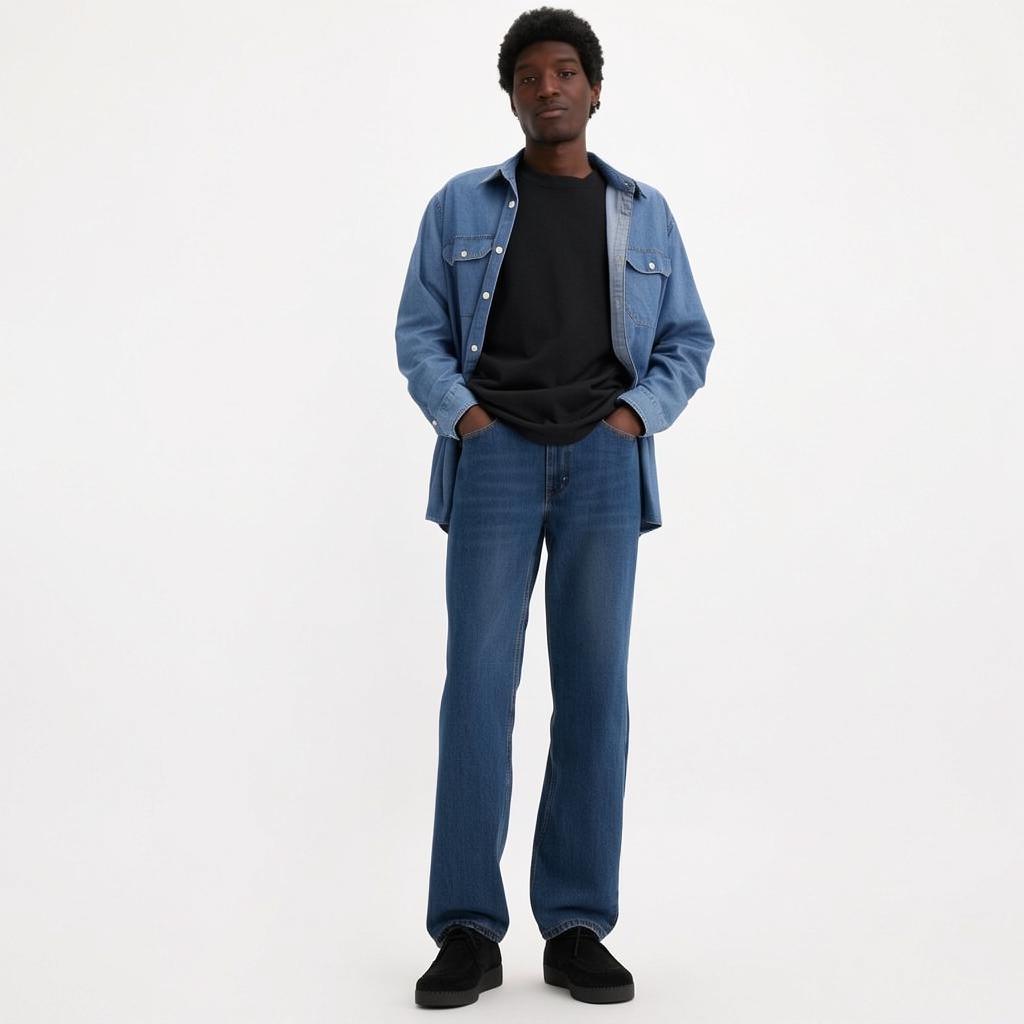 Levi's Jeans Men's Dark Blue Moderate Straight Fit Pants 00505-2914